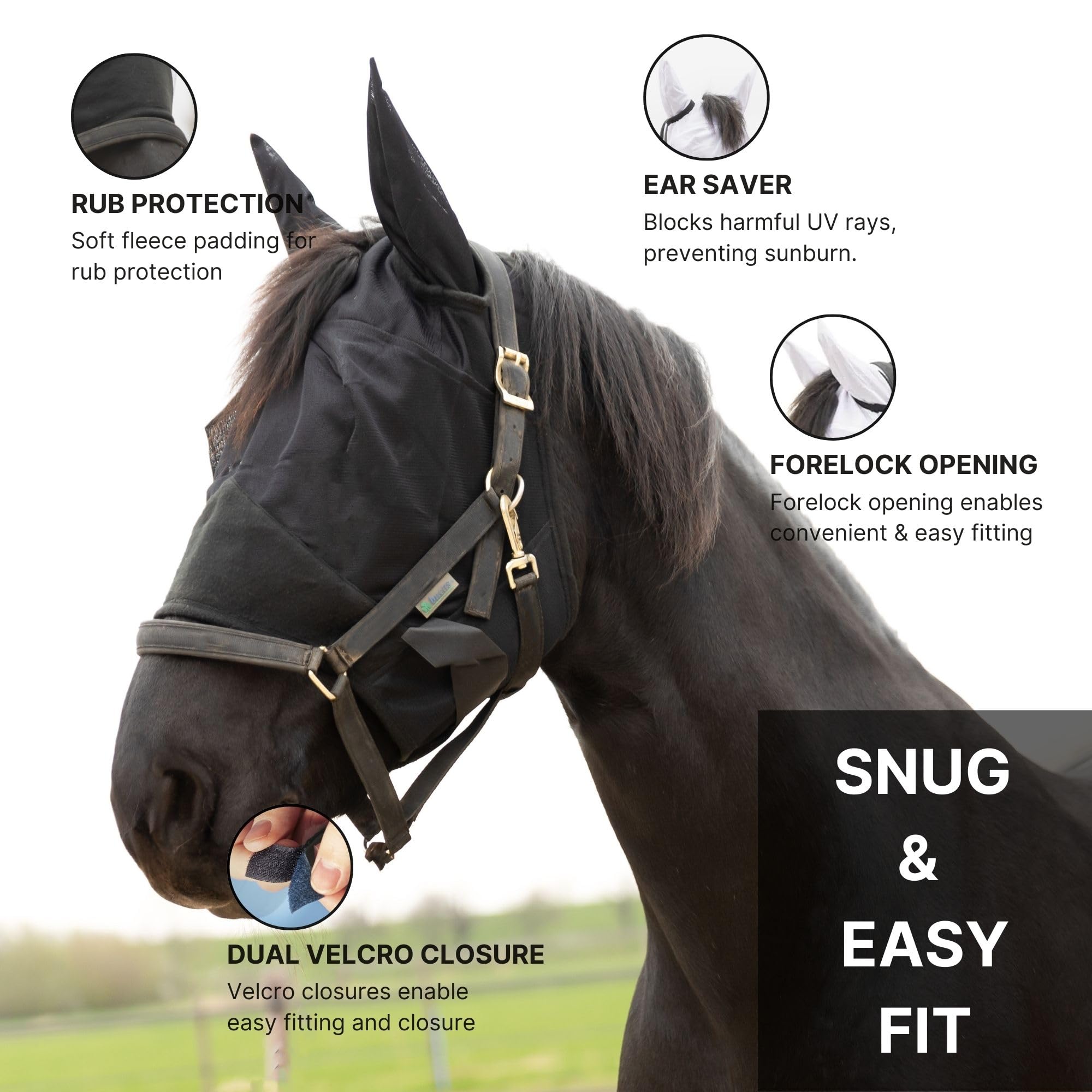 RESISTANCE Premium Horse Fly Mask with Ears - Ultimate Insect Defense