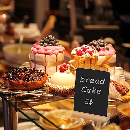 Miniatura 5 de Paquete de 6 letreros de pizarra de tiza, 6 x 8 pulgadas con soporte, letrero de pizarra de tiza de mesa para alimentos, pequeñas empresas,