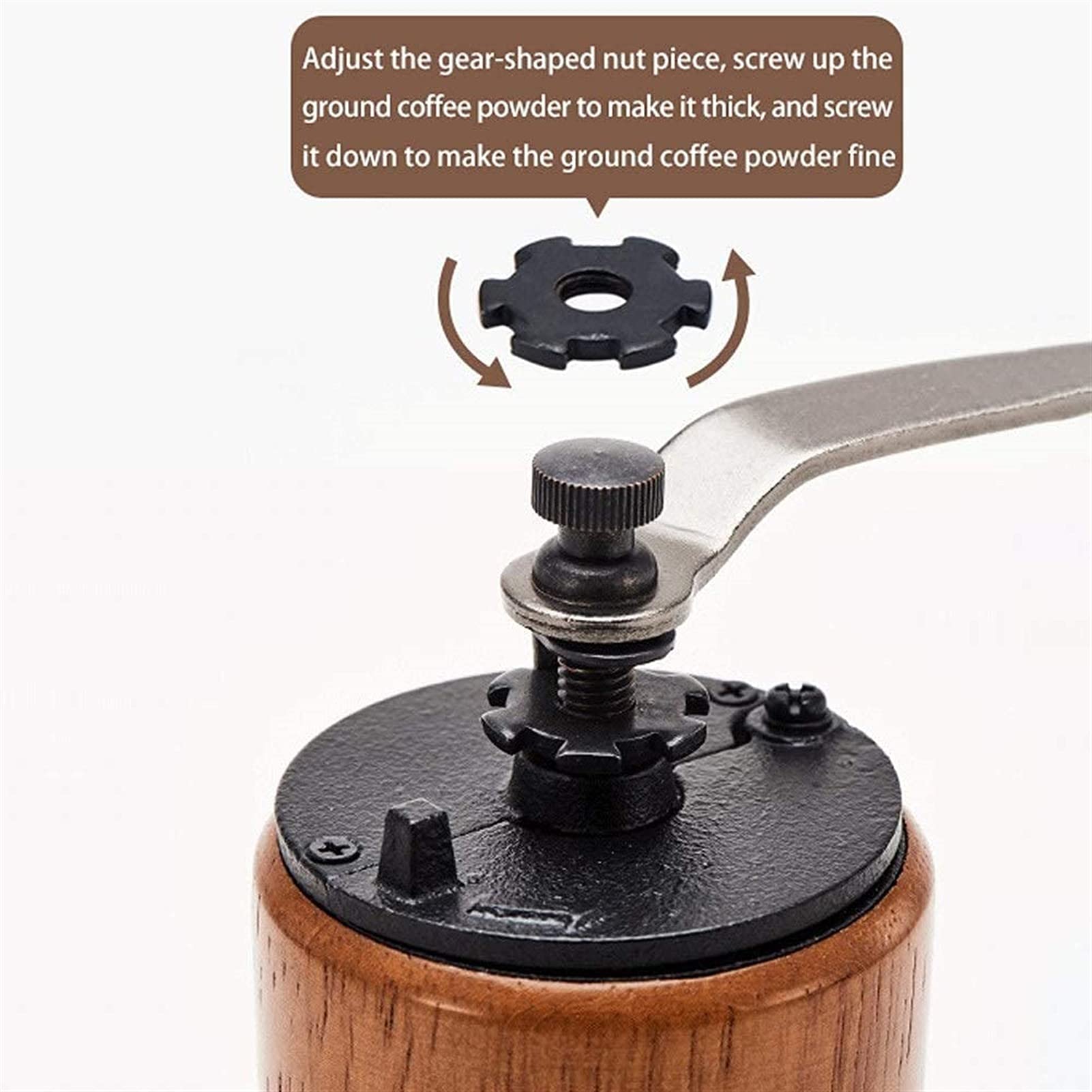 Macinacaffè Manuale Macinacaffè Manuale in Legno con Macina Ceramica Regolabile Dimensioni Compatte con Pennello Perfetto per L'home Office E I Viaggi