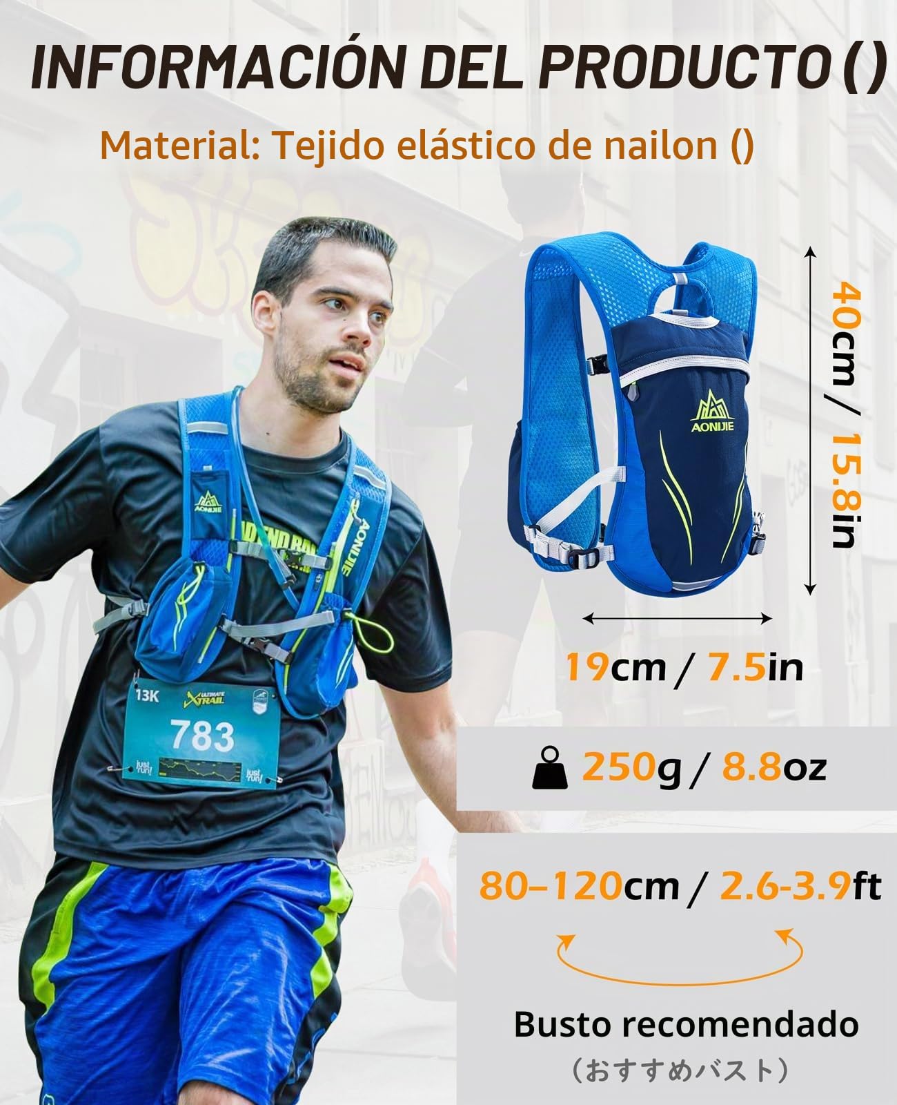 TRIWONDER Mochila de Hidratación Ligero 5.5L Superior Chaleco para Trail Running Ciclismo Marathoner Profesional al Aire Libre Hombre Mujer
