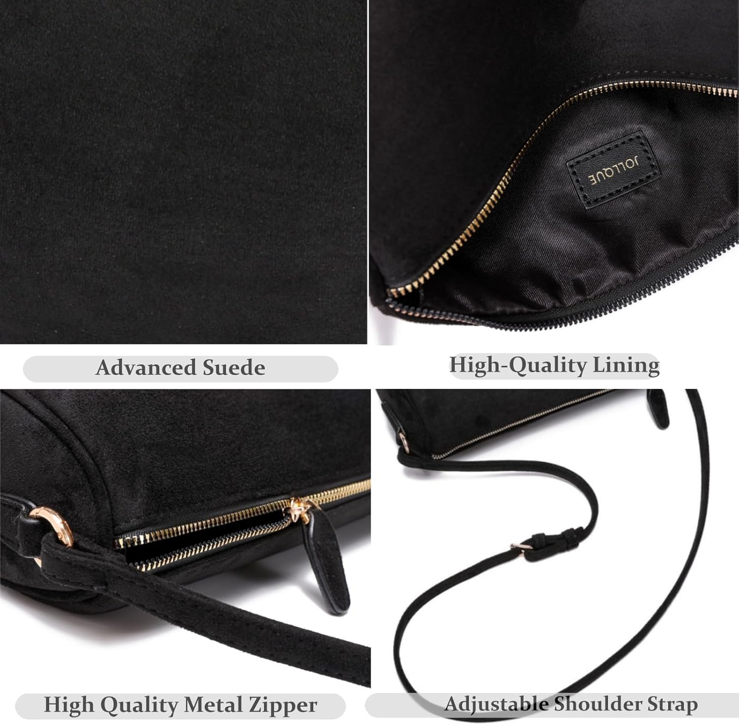 JOLLQUE Crossbody Bag for Women, Small Barrel Purse, PU Leather Handbag, Autumn Winter Shoulder Bags Row Bag with Zipper - Image 4