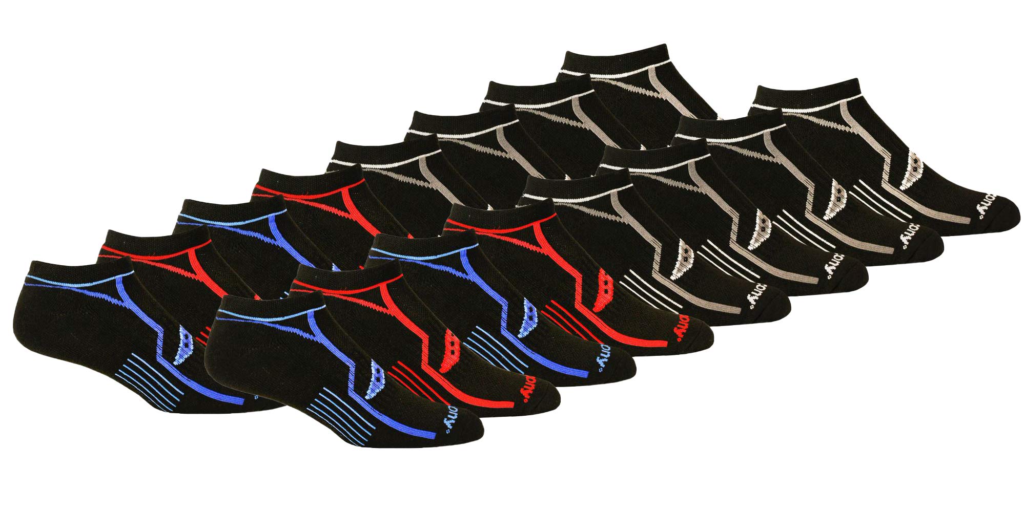 Sauconymens Performance Comfort Fit No-Show Socks Running Socks (pack of 8)