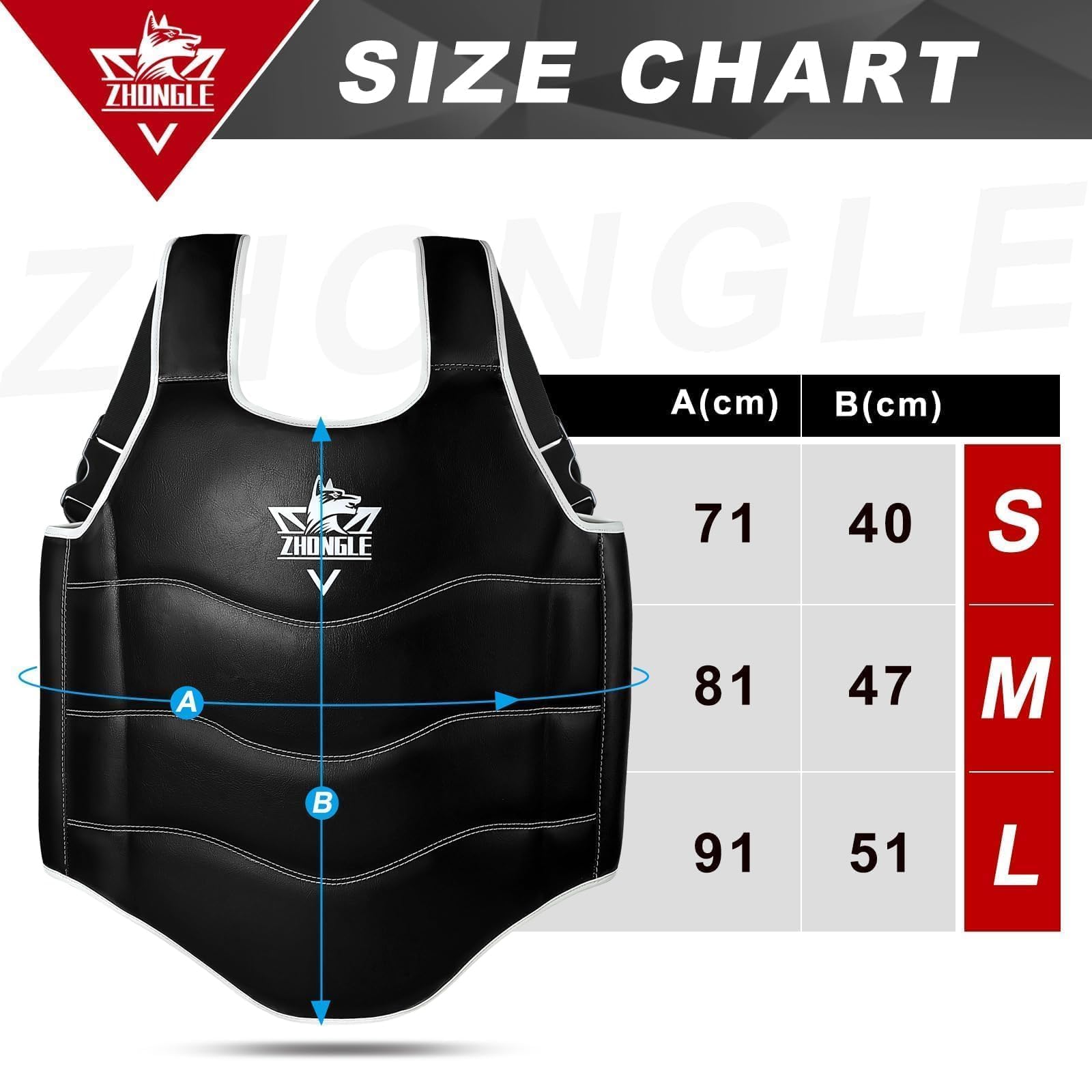 Boxing Chest Protector Adjustable MMA Taekwondo Muay Thai Chest Protector, Boxing Training Heavy Fist, Adjustable Shield, Martial Arts Upper Abdomen Protective Pad, Taekwondo