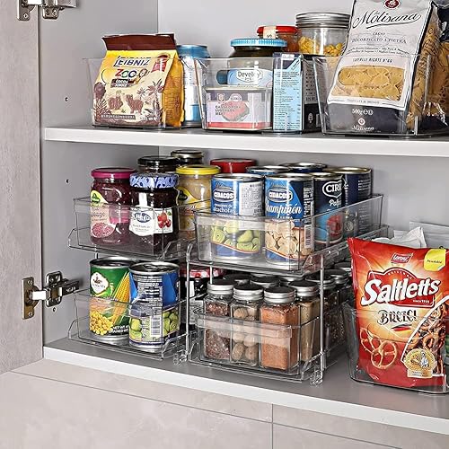 Miniatura 8 de OnDisplay Organizador de cajones de acrílico de lujo de 2 niveles para cosméticos, baño, despensa, nevera, con divisores, bandeja organizadora de
