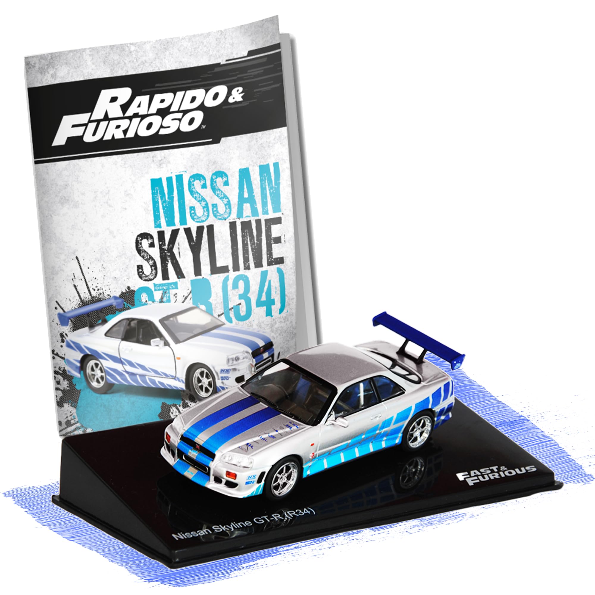 Luppa Miniatura Nissan Skyline GTR R34 1:43 Escala Colecionável