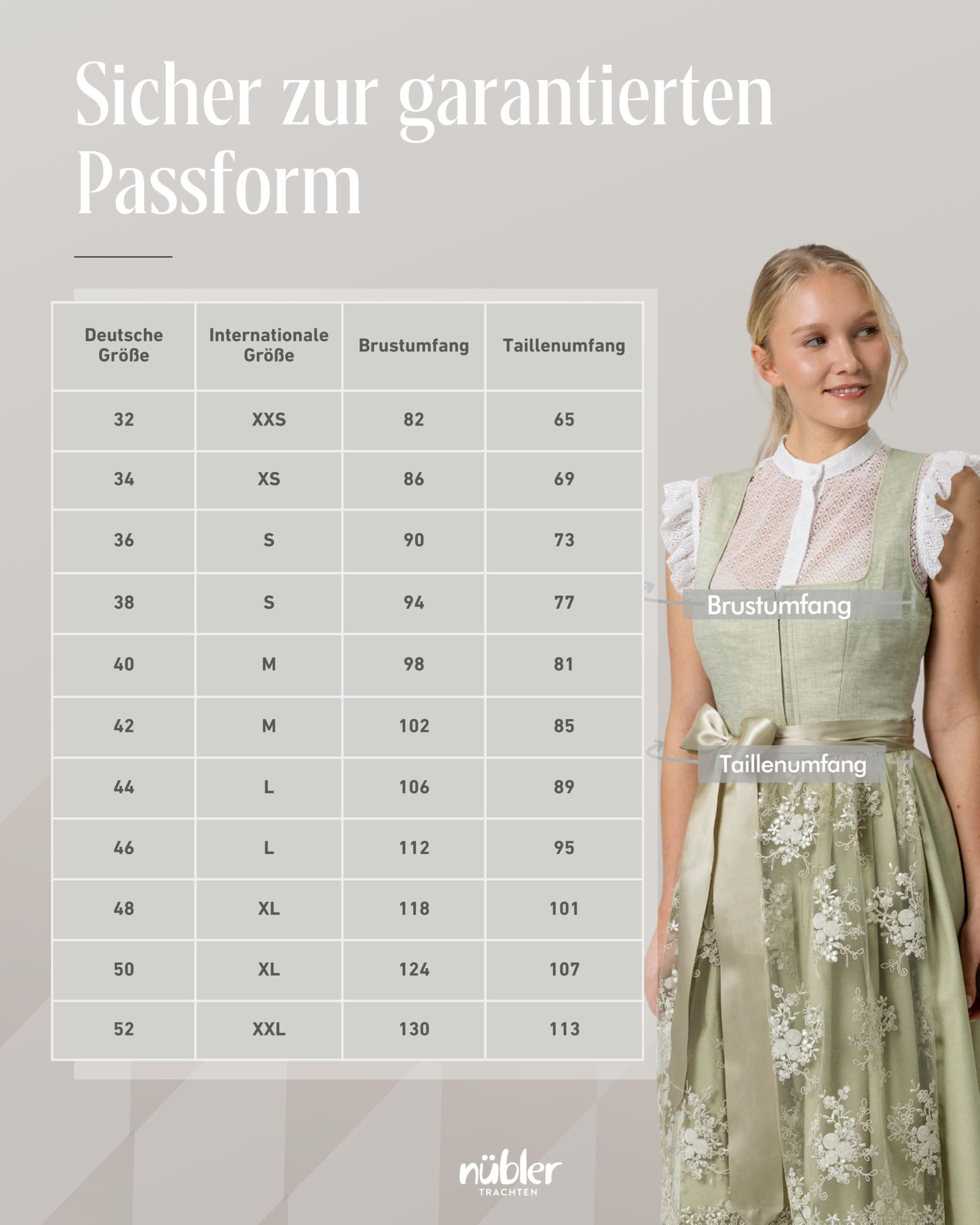 Nübler Dirndl mini Damen - 2 teilig inkl. Kleid und Dirndl Schürze, Rocklänge 58cm - Moderne bayrische Tracht, Kisha Lindgrün
