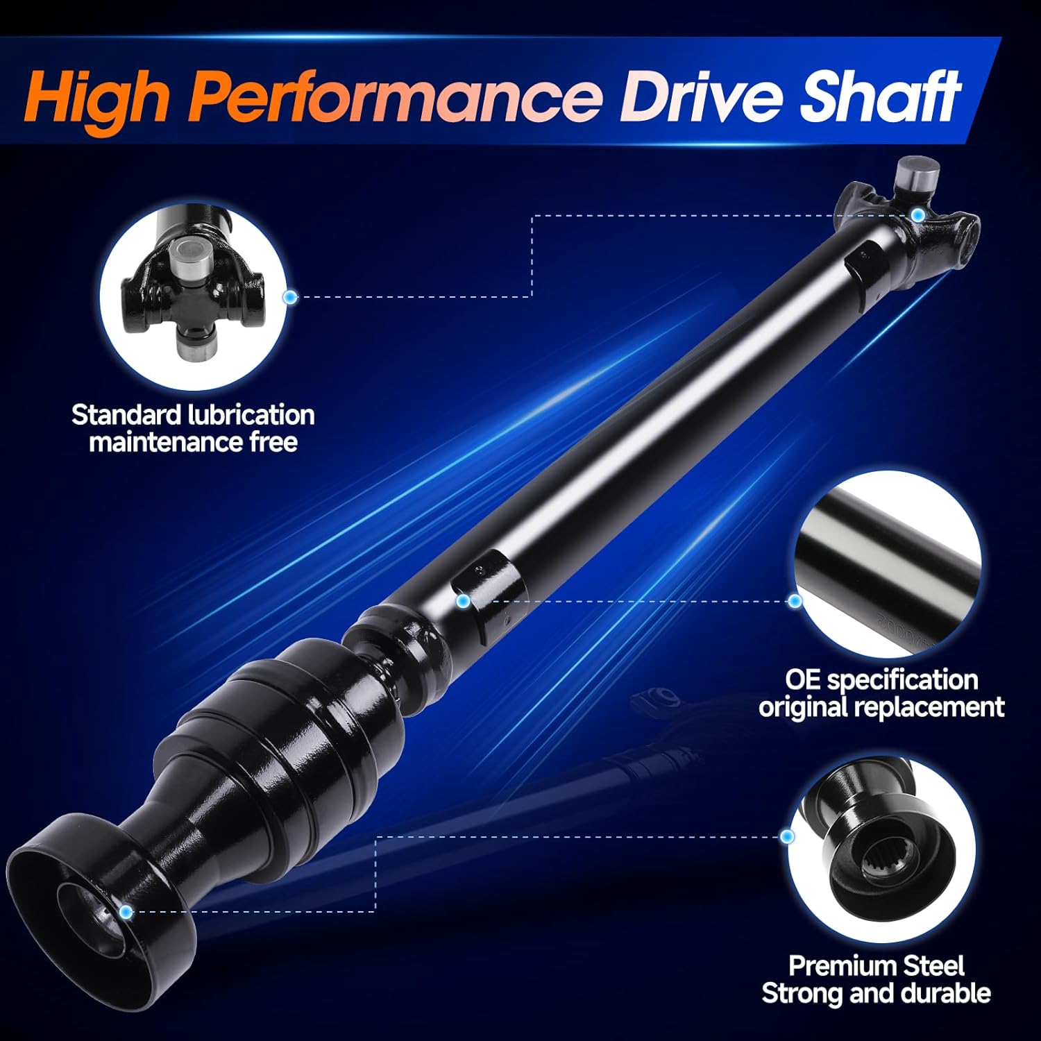 Front Drive Shaft Prop Shaft Driveshaft Assembly Fit for Chevrolet S10 1995-2004, Blazer & GMC Jimmy 1995-2005, Sonoma 1995-2004 & Isuzu Hombre 1998-2000, 4WD, OE 94717722, 26032451, 15038488