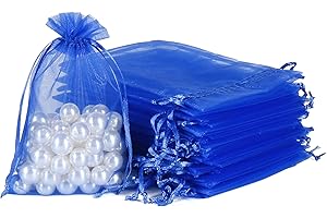 HRX Package Royal Blue Organza Bags 100pcs, 4 x 6 Inches
