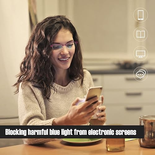Miniatura 9 de Missfive Lentes de lectura bifocales de alta calidad para mujer, bloqueo de luz azul y bisagra de resorte de metal, lectores de doble uso lejano y