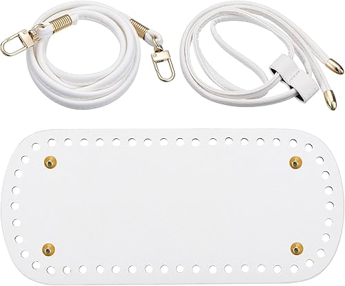 uxcell Juego de 3 bolsas de cuero para hacer mochilas, kit de fabricación de bolsos de cuero con parte inferior de bolsa, correa para el hombro,