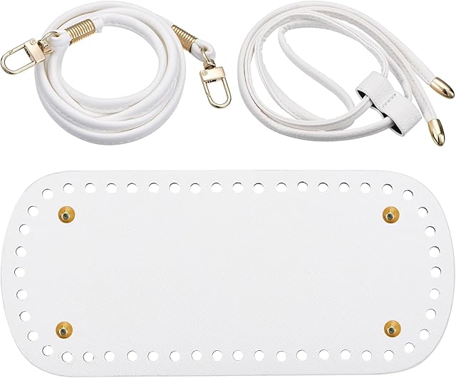 Uxcell Leather Bag Backpack Making Set, 3Pcs Leather Purse Making Kit with Bag Bottom, Shoulder Strap, Drawstring for DIY Bag Making, White