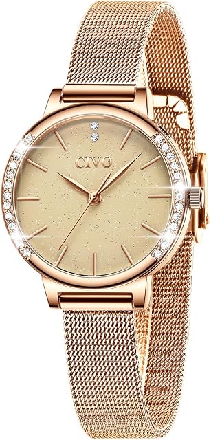 CIVO Ladies Watches Waterproof Minimalist Women Watches Slim Ultra Leather Band Women Watches Elegant Classic Casual Analogue Wrist Watches for Ladies