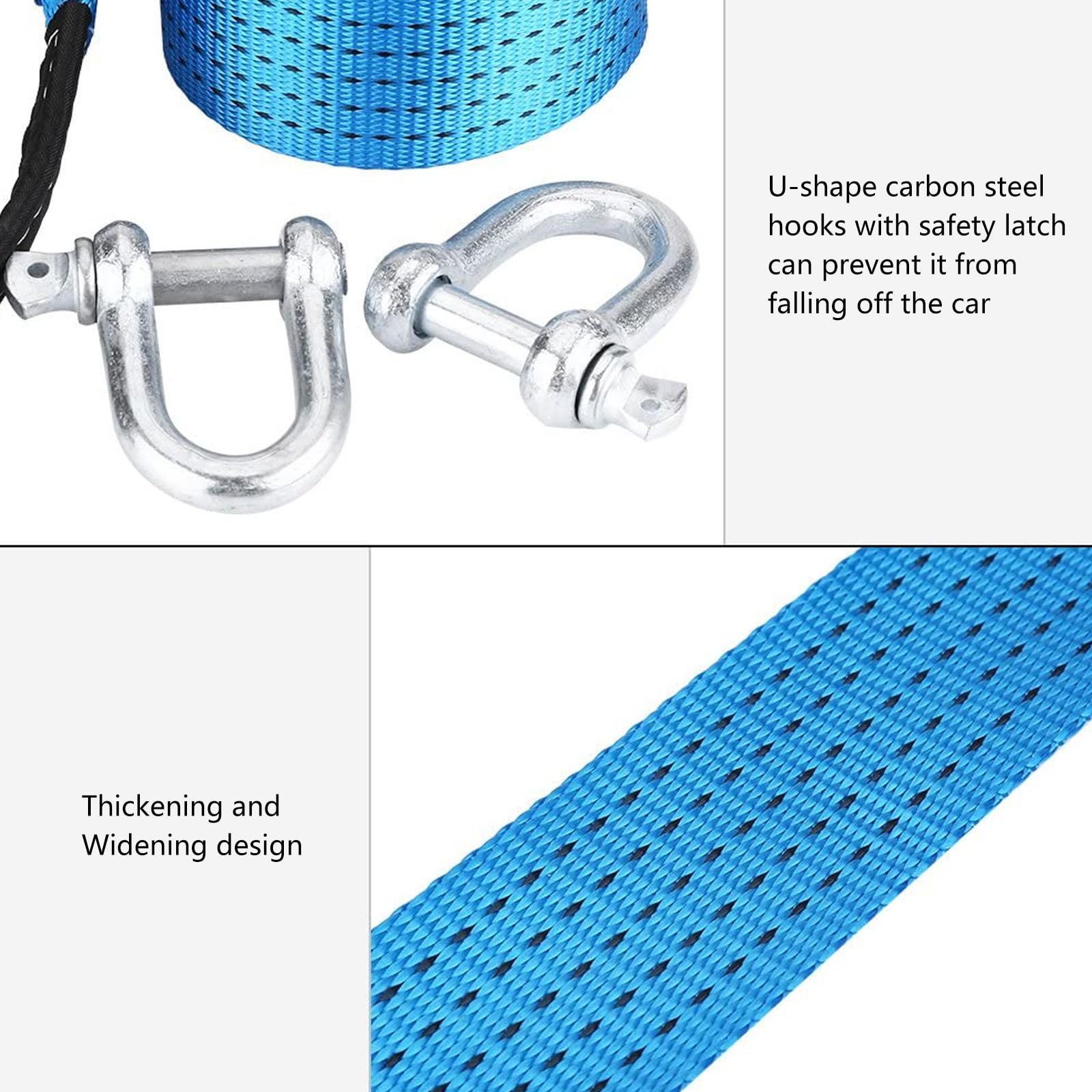 Abschleppgurt 8 Tonnen 5 Meter Polyester mit U-Haken