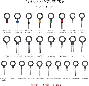 26 Pcs Terminal Removal Tool Set, Key Extractor Tool, Pin Extraction Tool Kit, Pin Removal Tool for Car Maintenance and Repair
