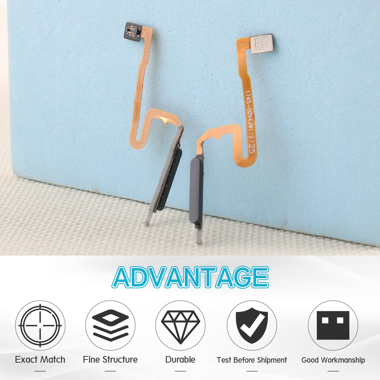 RongZy Fingerprint Cable para Xiaomi Redmi Note 10 Pro 4G Sensor de Huellas Digitales No Power Botón Flex Cable de Reemplazo