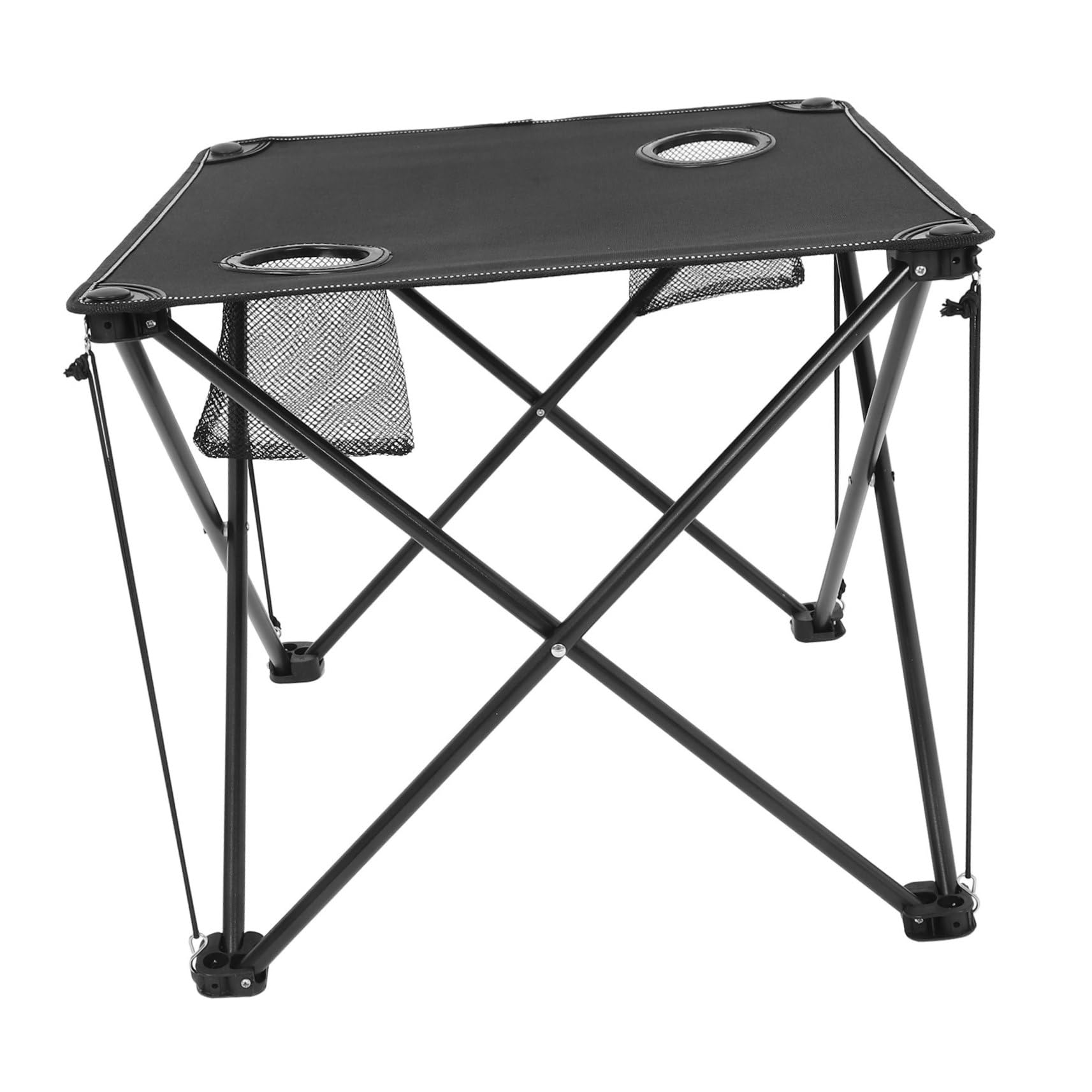 Table pliante portable d'extérieur avec 2 porte-gobelets et cadre stable