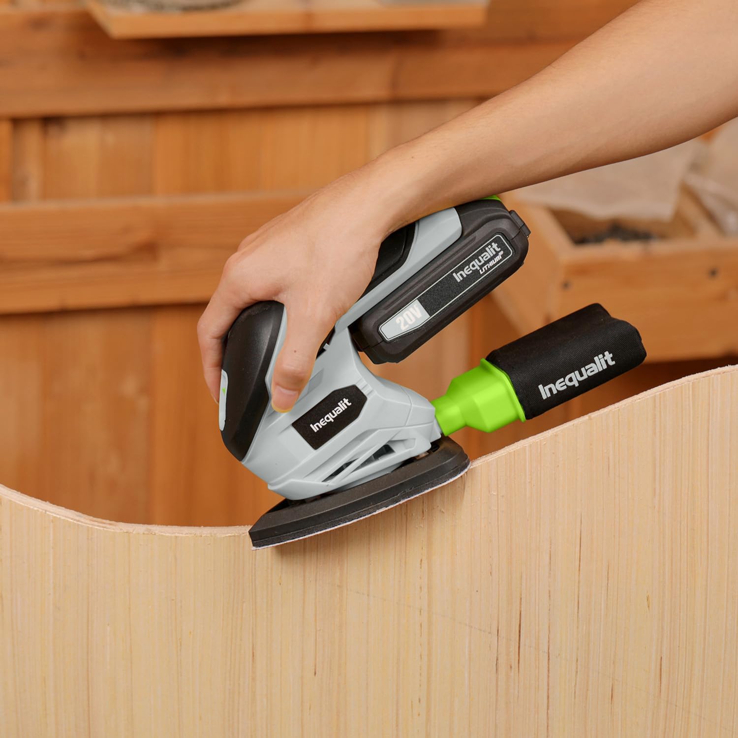 Cordless Detail Sander, Electric Sander with 12000 RPM 20V 1.3Ah, Including 20Pcs Sandpapers and Dust Collection System for Precise Sanding in Tight Spaces, Battery and Charger Bundled