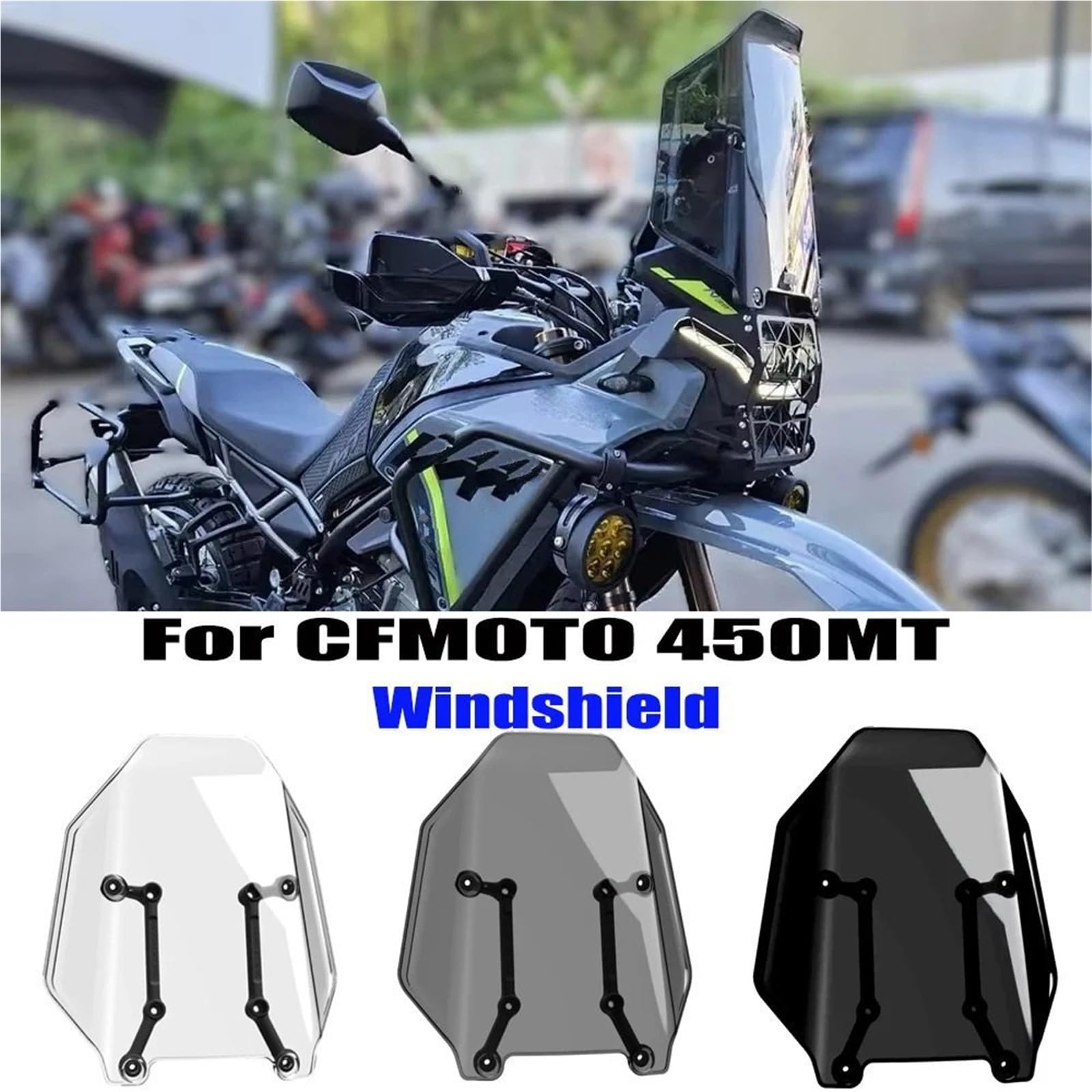 powietrzadeflektor Pasuje do CFMOTO 450MT 450 MT 450 MT Akcesoria Osłony przedniej szyby Motocyklowa szyba przednia Deflektor powietrza Przedni spojler Przednia szyba motocyklowa(Gray)
