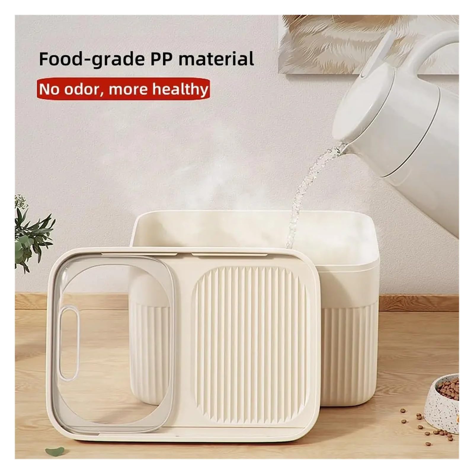 Secchio grande ermetico for cibo secco for cani e gatti | Fusto sigillato resistente all'umidità, interno spazioso, contenitore multiuso for alimenti for animali domestici(16L)