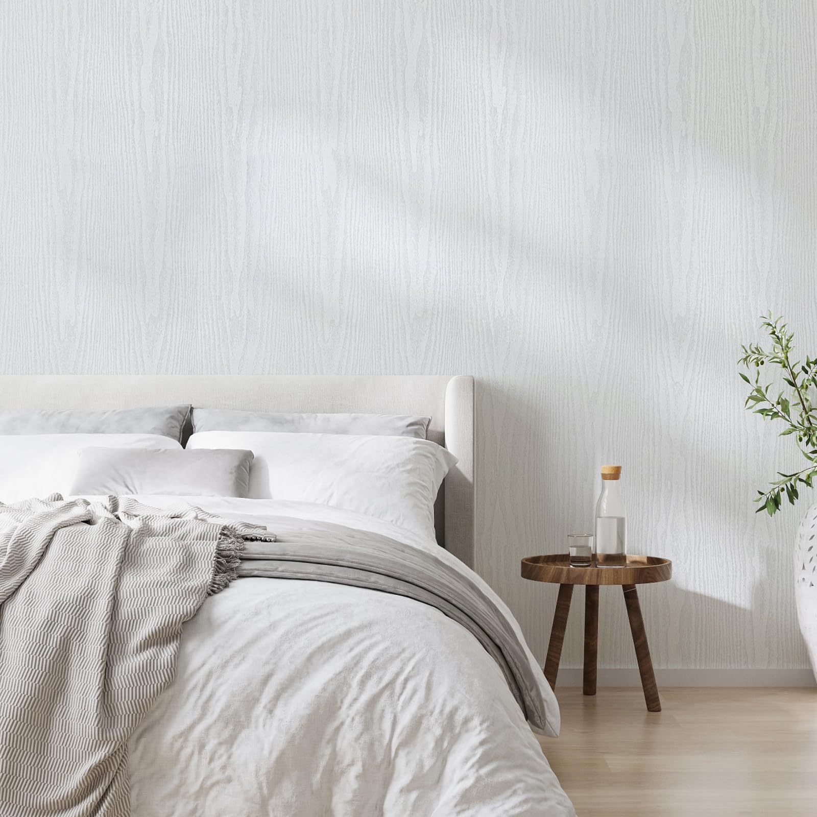 Plain Self Adhesive Wallpaper, Non-woven Fabric, Thickened Wall Sticker, Bedroom, Living Room, Hotel, Background (0.53m X 5m, White1 - View #12