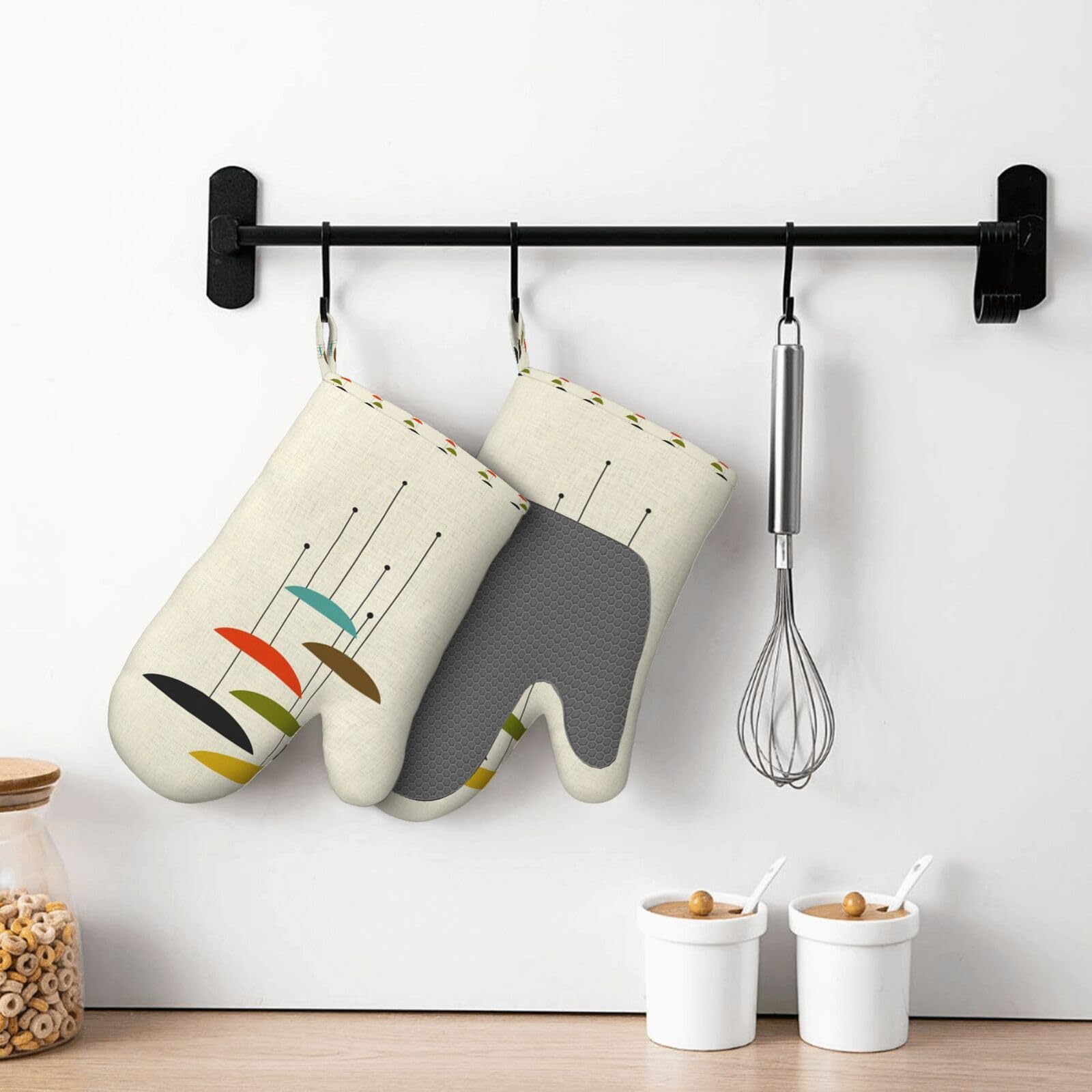 Guanti da forno in silicone in stile moderno della metà del