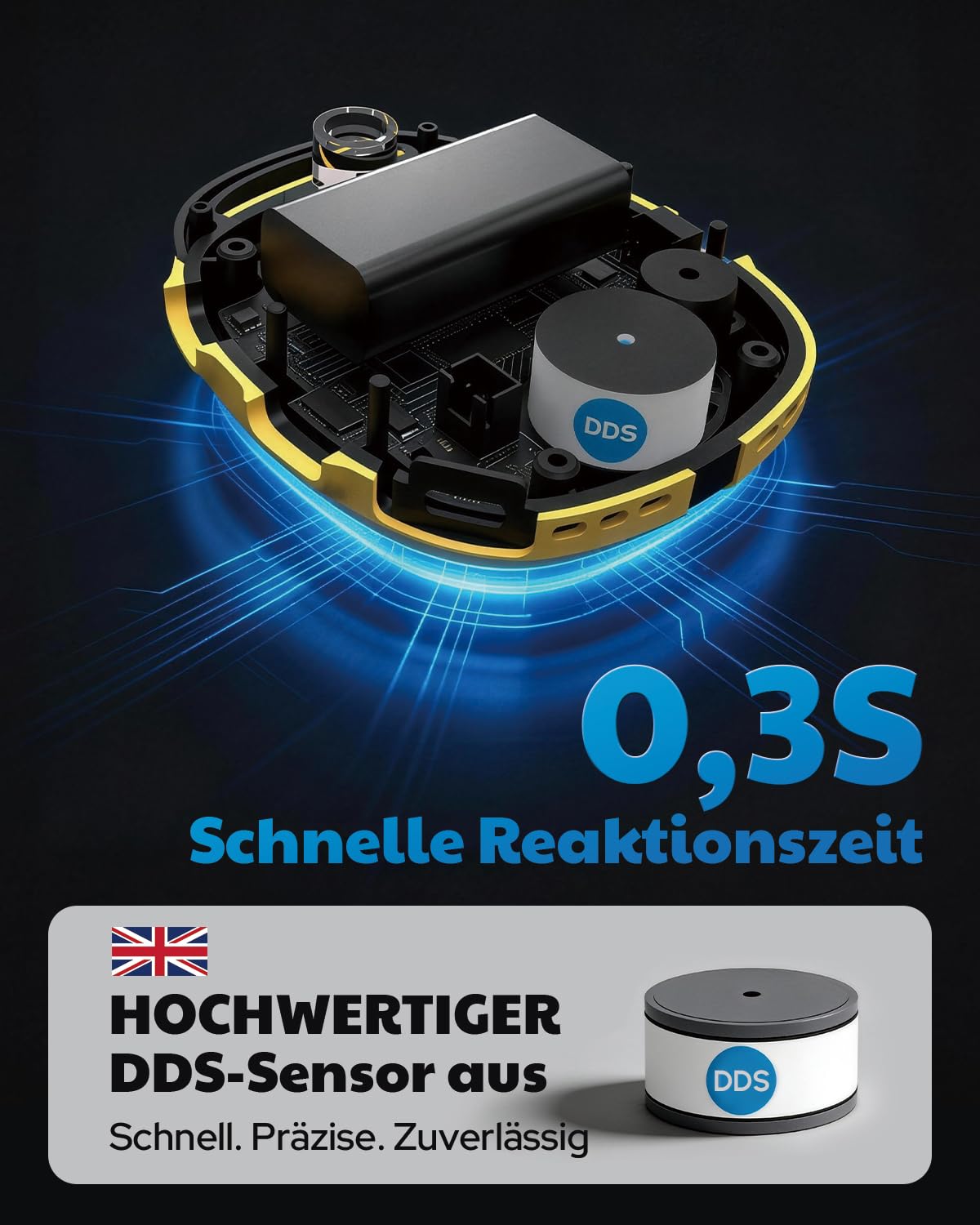 AGT-2000 Tragbarer Kohlenmonoxid-Detektor, 240 Stunden Standby, CO-Detektor mit Akustischen & Visuellen Alarmen für Camping&Reisen, CO-Messgerät mit integrierter Notfalltaschenlamp