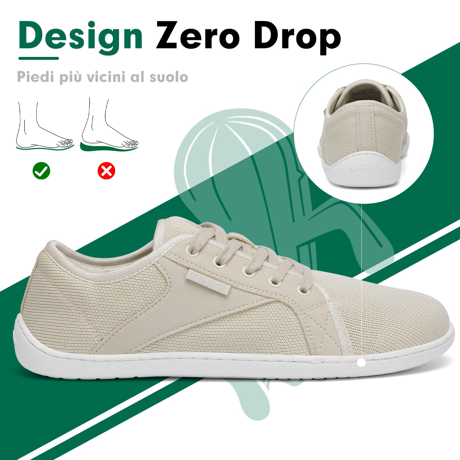 SAGUARO Unisex Knit Scarpe Barefoot con Suola Zero Drop, Luck Ⅰ, Taglie 36-48