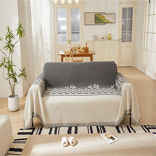 LOHEVANG Fundas de sofá bohemias con forma reversible de felpilla suave, funda para sofá modular, manta cuadrada cúbica, negro71 pulgadas de ancho x
