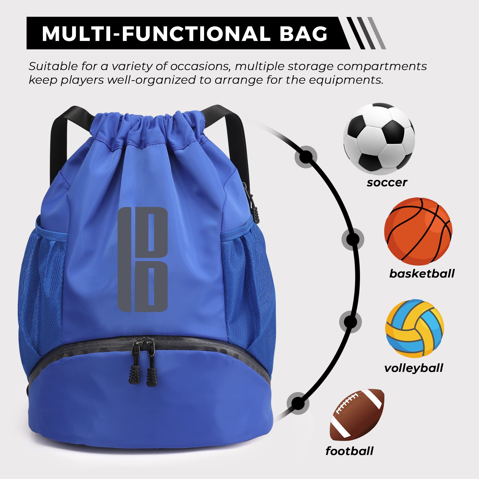 brooman Youth Soccer Bags Boys Girls Basketball Volleyball & Football