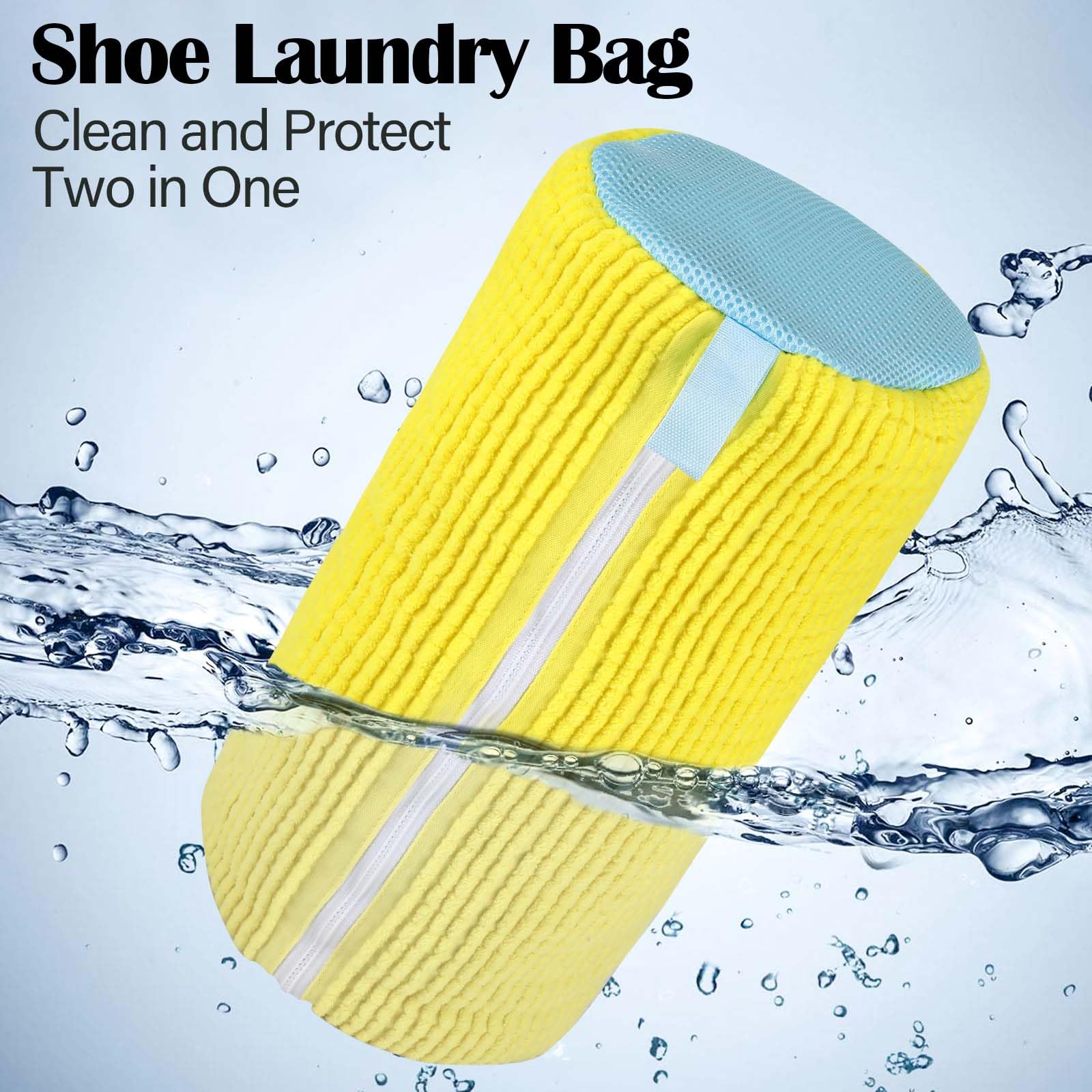 Farerkass Bolsa para Lavar Zapatos para Lavadora, 2 Piezas Bolsa Lavadora Zapatillas con Cremallera, Reutilizable Bolsa Malla para Lavadora Secadora Zapatos — view 6