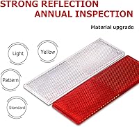 Vista 6 de 16 calcomanías reflectantes rojas y blancas, calcomanías autoadhesivas de plástico impermeable, placa de cinta reflectante de advertencia