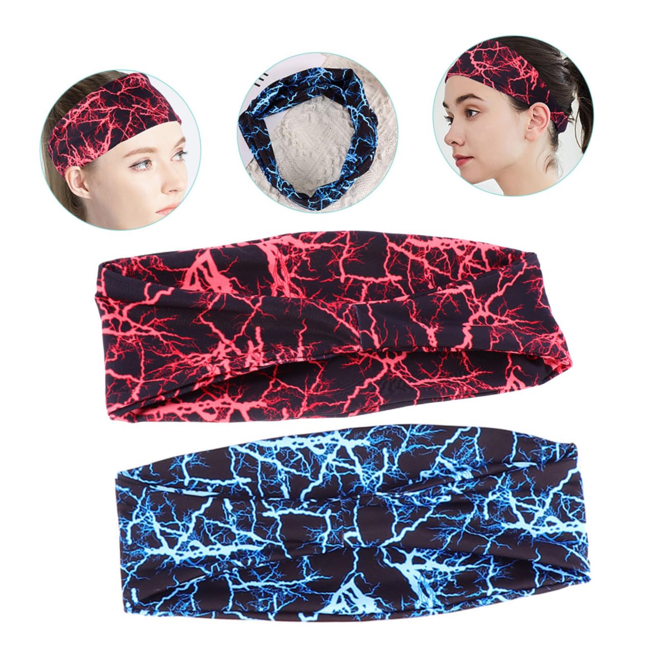 ibasenice Bandeaux De Sport Bandes Absorbantes Multi Fonctionnelles pour Cheveux Élastiques Respirants pour Yoga Running Basketball