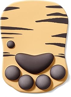 DOBAOJIA Cat Paw Mouse Pad, Ergonomic Mouse Pad, Mouse Mat with Wrist Support, Silicone Gel Mouse Pad, Cute Mouse Pad, Kawaii Mouse Pad, for Home/Office/Gaming, Mouse Mat Grey & Black