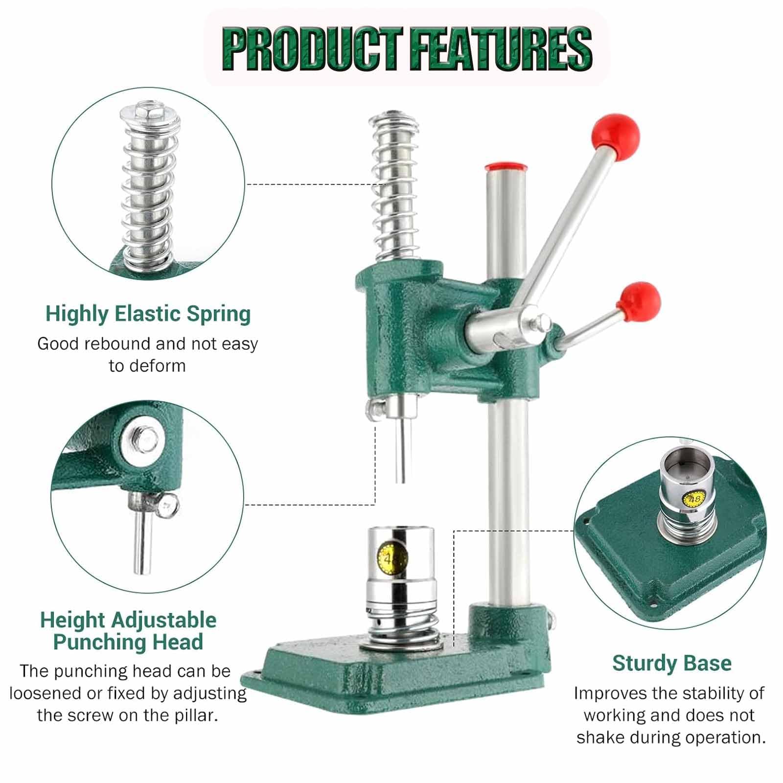 Máquina Para Fabricar Botones De Tela Hechos A Mano, Con 3 Moldes (30, 40, 48) Y 300 Botones, Ajuste De Distancia Sencillo Y Preciso, Fácil Instalación Y Funcionamiento