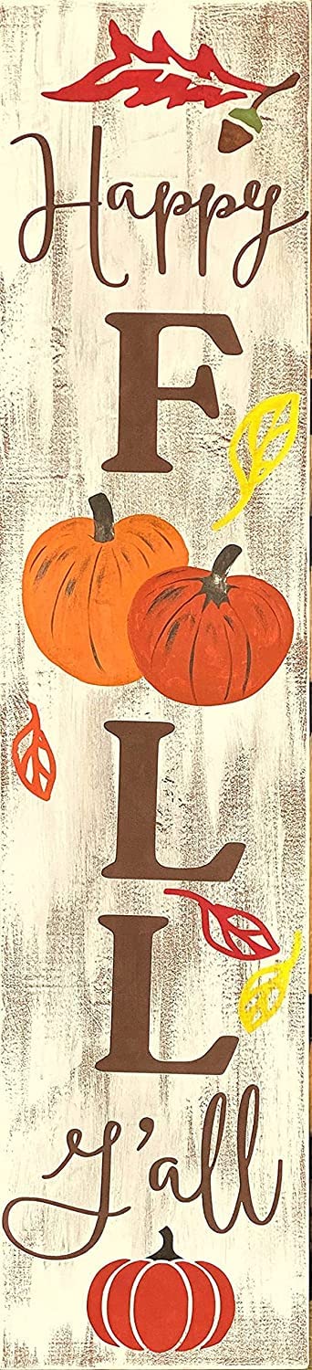Happy Autumn Porch Sign. Fall Porch Decoration. Entrance Vertical Metal Tin Sign Metal Plaque Signboard Home Decor Kitchen Decor Vertical Metal Tin Sign Metal Plaque Signboard 16x4 Inch