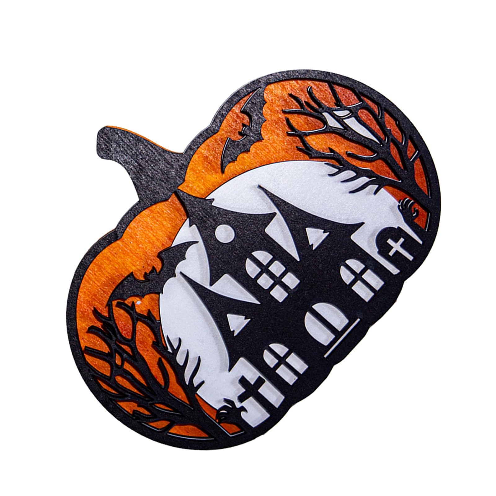 Terror Themed Wooden Hanging Specter Pumpkins Halloweens Decors Party Essential 18x15cm Sturdy Multi Use Festival Design Horror Theme Wooden Wall Decors