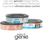 Diaper Genie Essentials Round Refill 4-Pack | Holds Up to 1280 Newborn Diapers | Features Unscented Continuous Film | Compatible with Diaper Genie Complete and Expressions Pails
