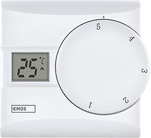 🎫🎫 DOUBLE COUPON! EMOS – digital thermostat with LCD display – manual, wired – heating/cooling – temperature range 5-30°C – visible mounting – easy to use – battery included – white