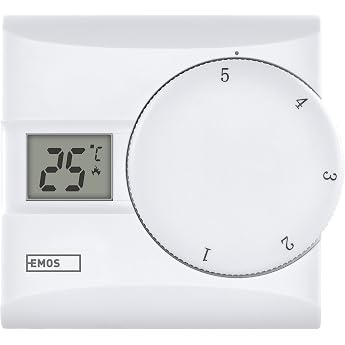 EMOS - digital room thermostat with LCD display - manual, wired - heating and cooling systems - temperature control 5-30 &deg;C -