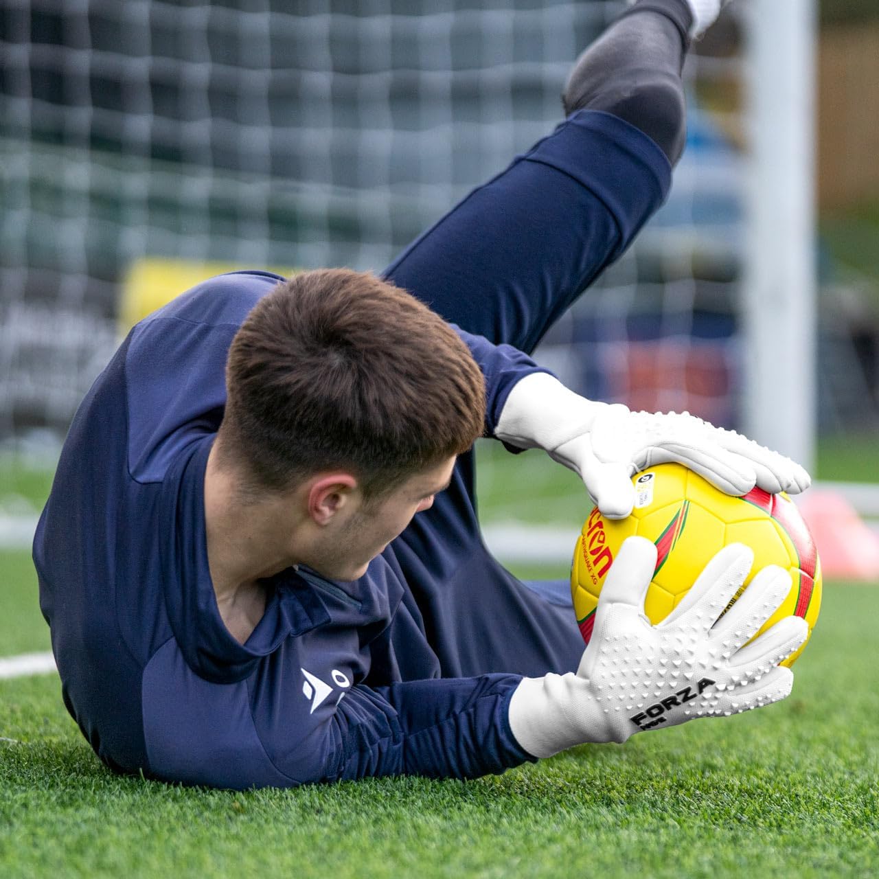 FORZA NGE Goalkeeper Gloves - Professional Strapless GK Gloves | High Performance Latex for All Conditions [2 Colors & 8 Sizes]