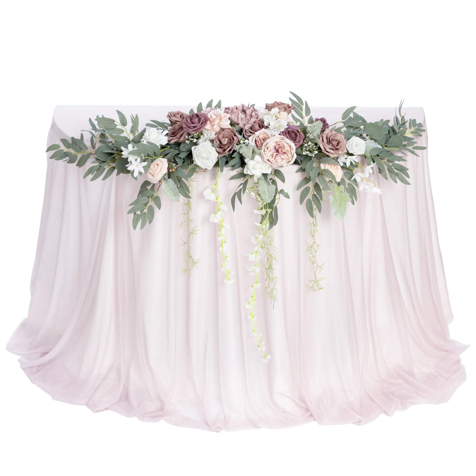 Buy Ling's moment Dusty Rose Artificial Headtable Flower Swag Floral