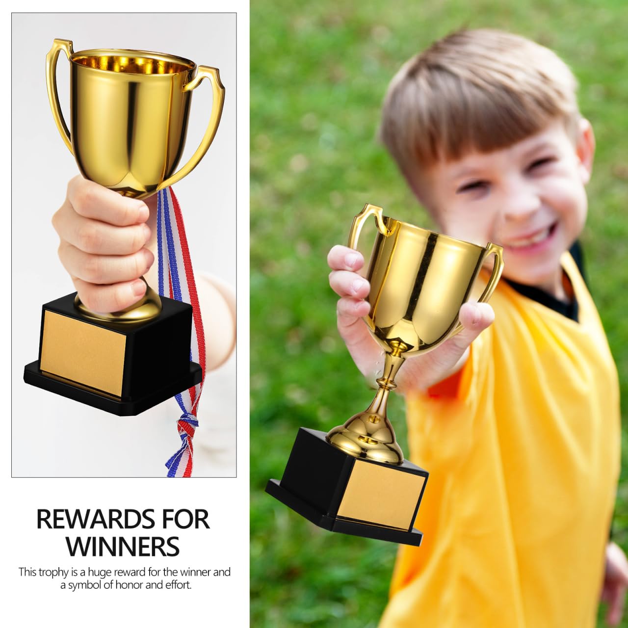 Lot De 6 Mini Trophées Didiseaon – Plastique Doré, 4,6 X 4,6 X 8,5 Cm – Pour Récompenses Enfants, Jeux, Compétitions Scolaires, Fêtes Et Décorations