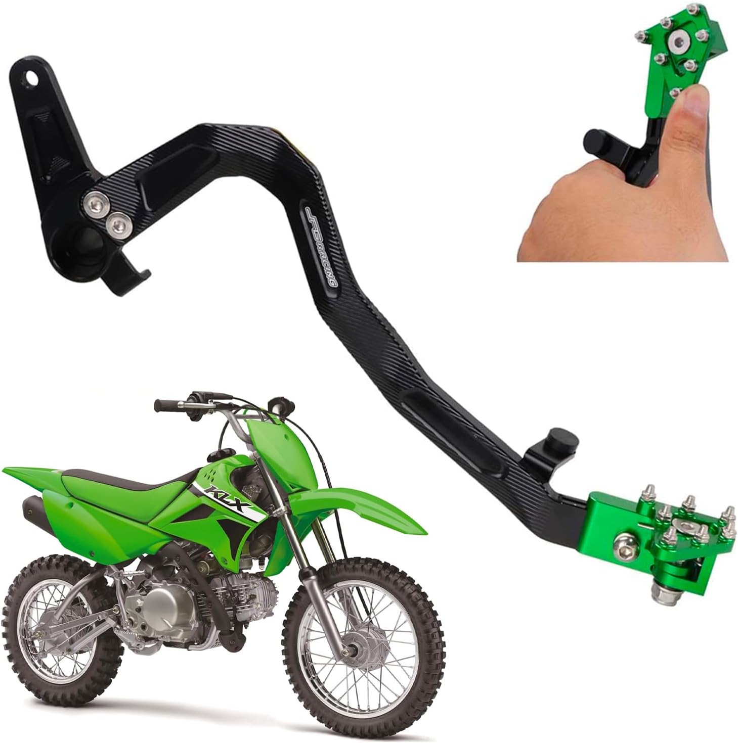 Rear Brake Pedal Foot Lever Folding Tip for Kawasaki KLX110 2010-2024 & KLX110L 2010-2024 Dirt Pit Bike | Replaces OEM Part 43001-0122