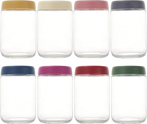 Miniatura 21 de Tarro de aderezo de ensalada de 2 onzas, paquete de 8, hermético, a prueba de fugas, pequeño tarro de salsa de vidrio con tapas, reutilizable para 2