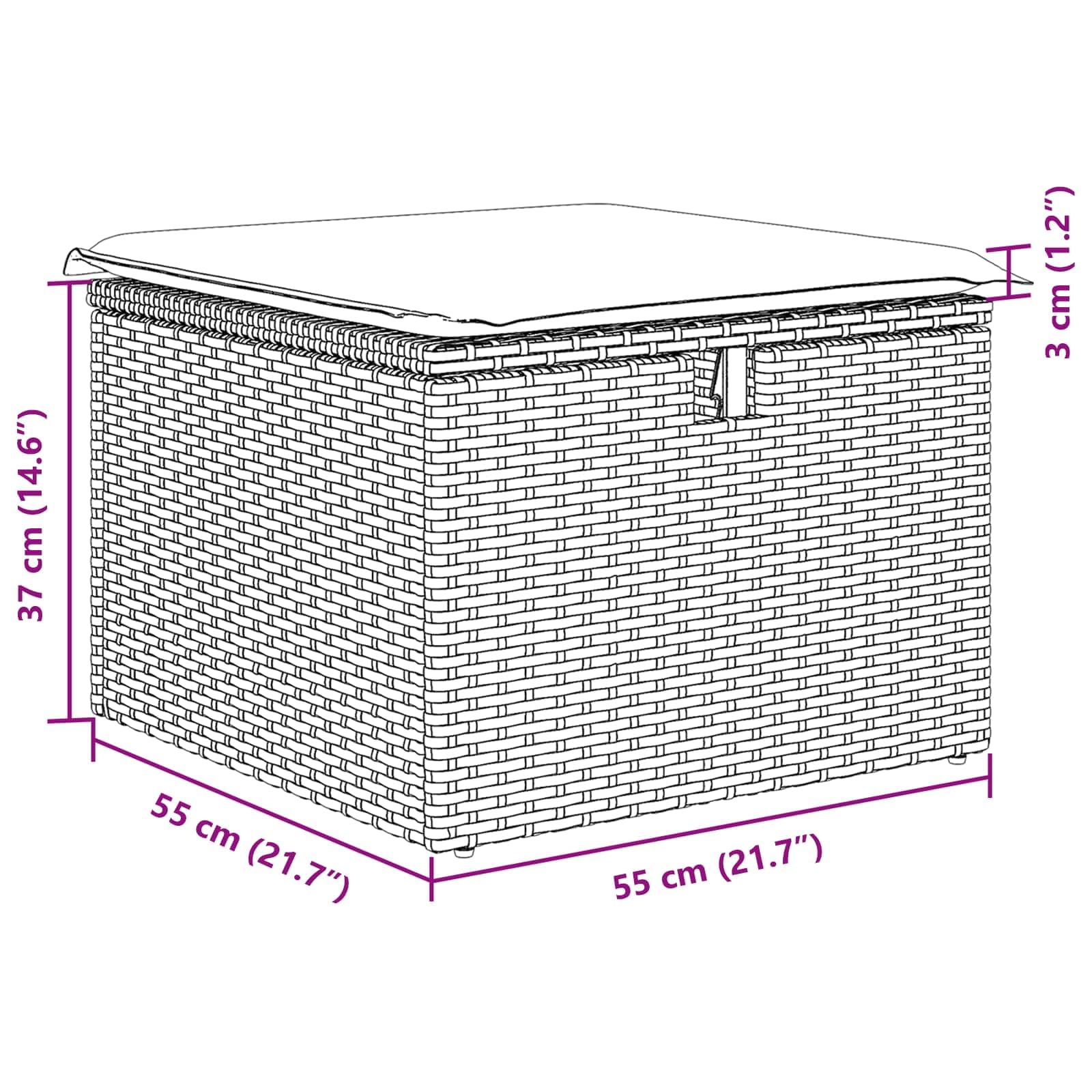 Ensemble de canapés de Jardin polyrotin 5 pcs avec Coussins, Cadre Acier, Salon modulable Angle 55 x 55 cm, pour terrasse et détente en extérieur