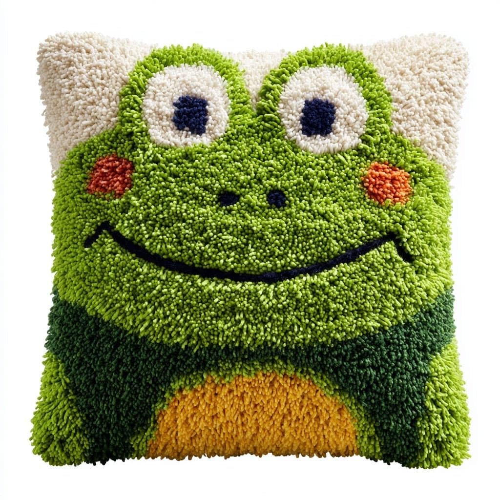 Henypt DIY Latch Hook Cushion Kits Frog