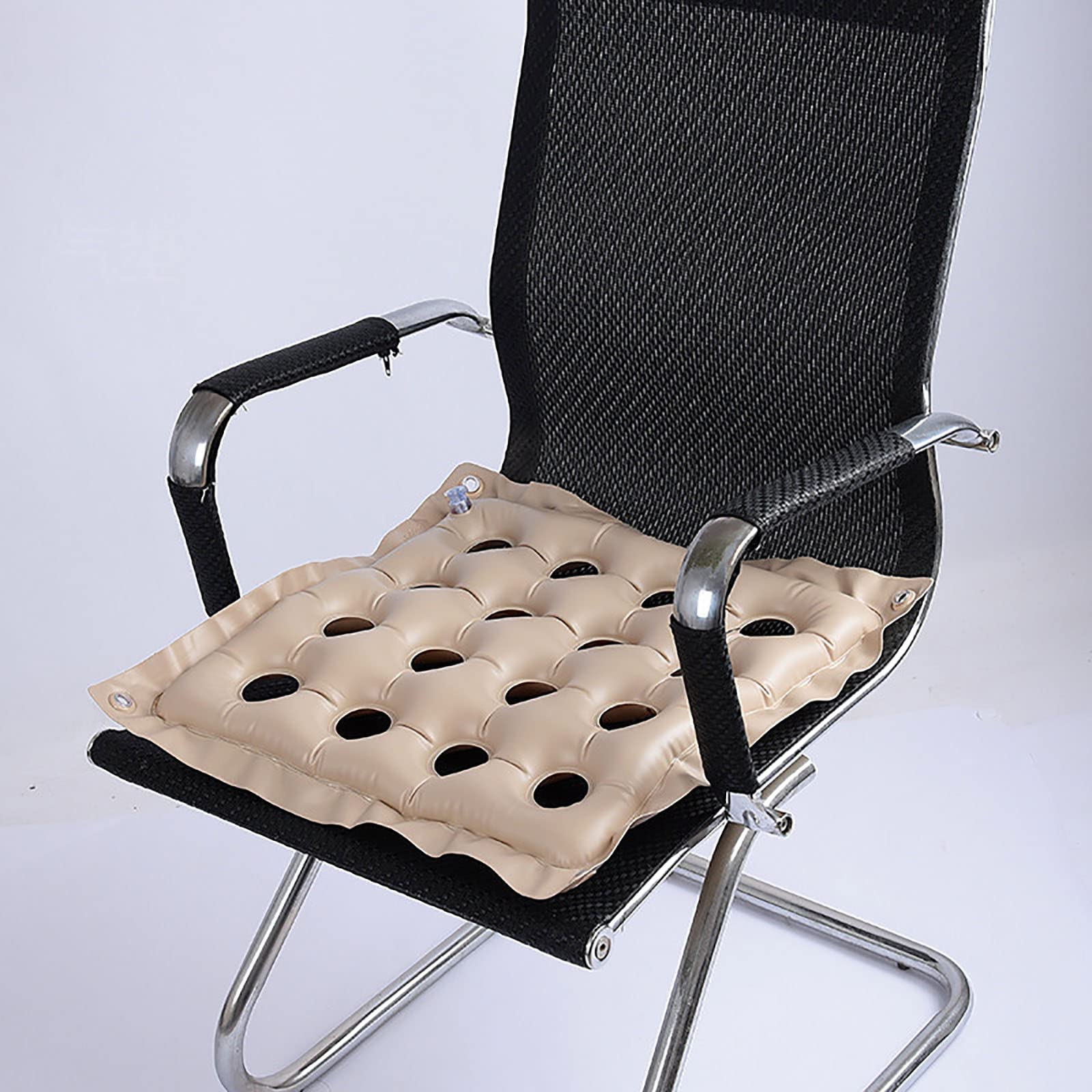 Cojín inflable portátil antiescaras para asiento de aire, cojín antiescaras, cojín inflable grueso para pacientes postrados en cama, silla de ruedas, oficina, asiento de aire para coche, antiesca