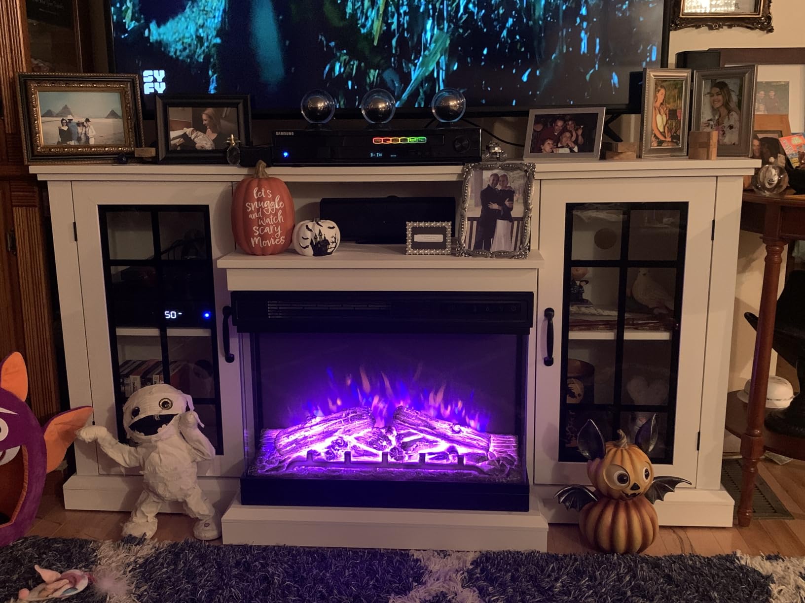 41/mo Finance AMERLIFE 59'' Fireplace TV Stand, 3Sided Glass