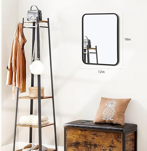 Miniatura 7 de Espejo de pared rectangular con marco para decoración de baño, esquina redondeada, horizontal o vertical, se cuelga pequeño espejo para el hogar,