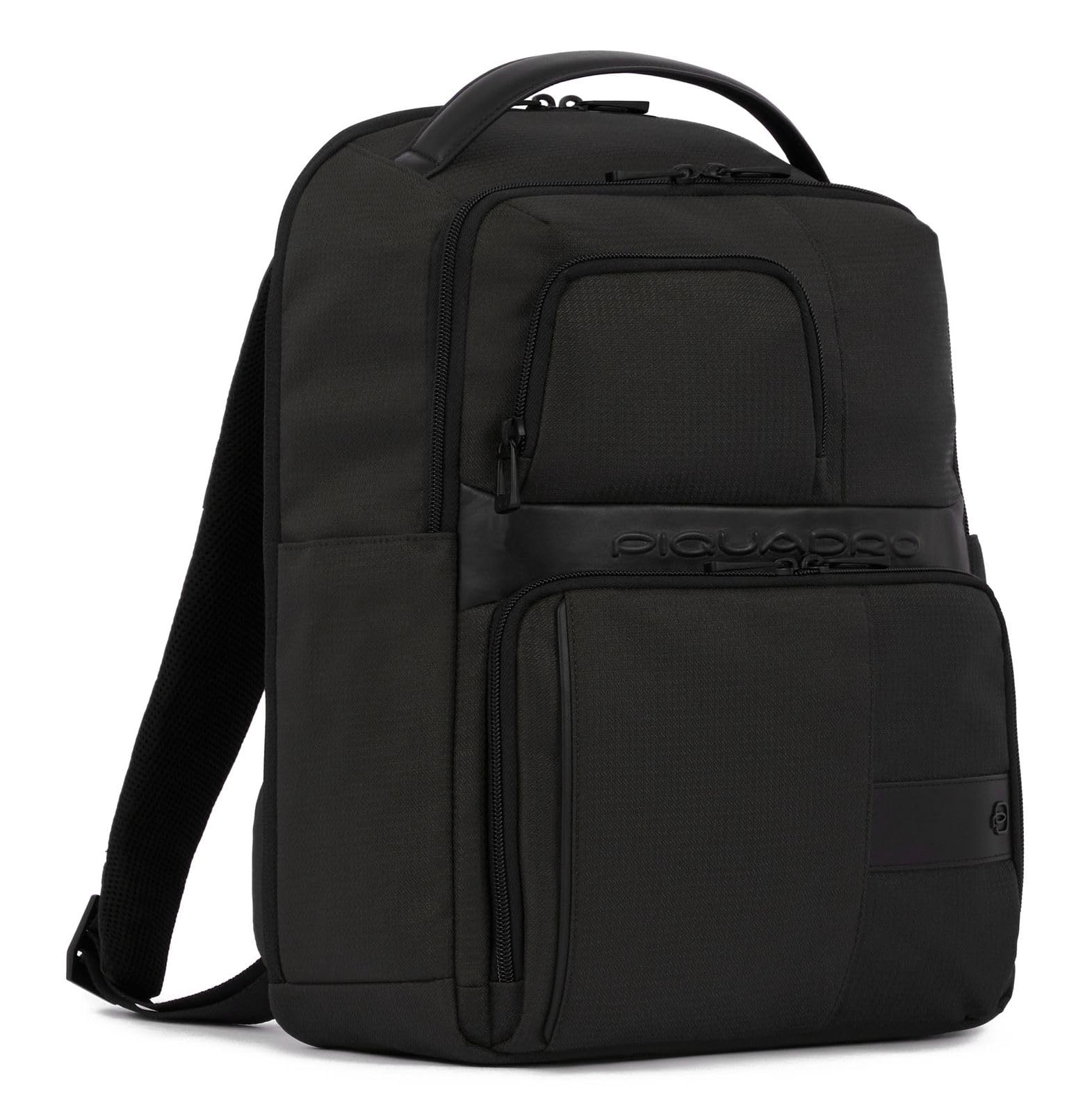 PIQUADRO – Zaino - Porta PC 14" - In Pelle e Tessuto Tecnico – Elegante e Funzionale – Uomo
